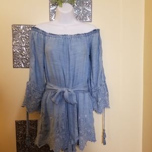 SALE! American Eagle Chambray Shorts Romper Size S
